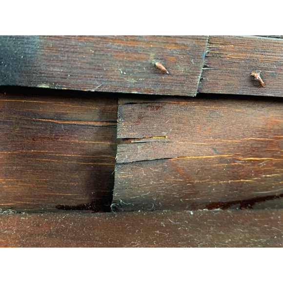 Vintage Bombay Set of 2 Nesting Wood Metal Woven Storage Boxes Hinged Lids Latch - Picture 14 of 16